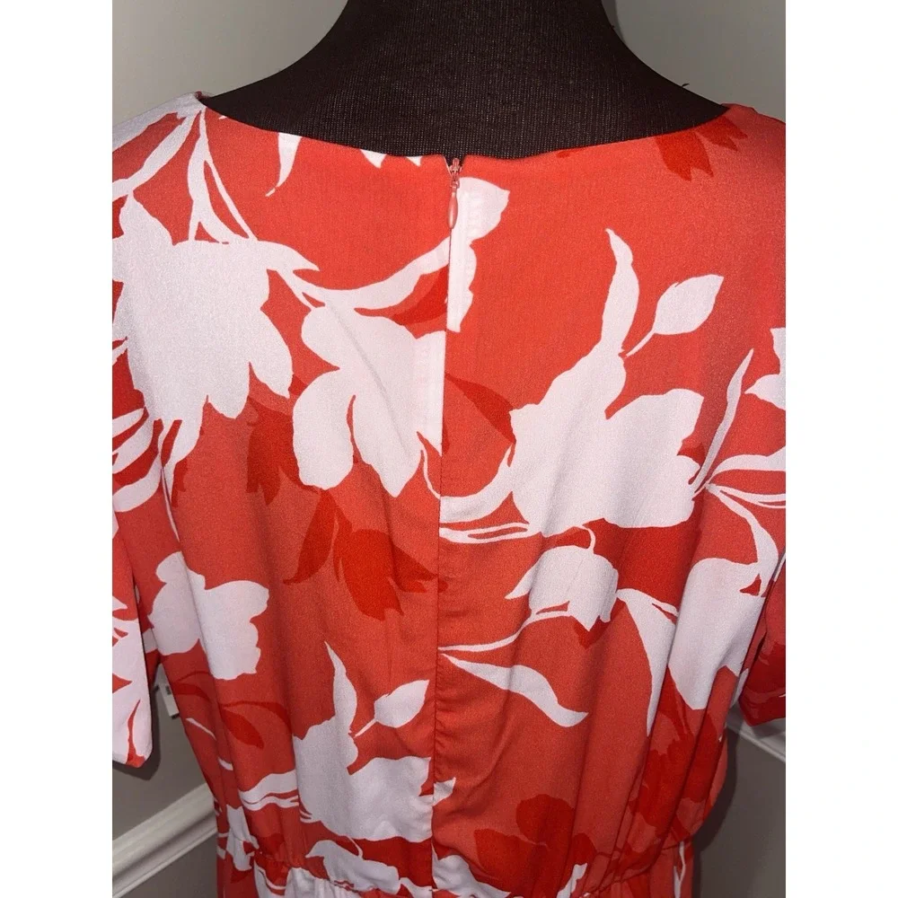 NEW‎ LANE BRYANT PLUS SIZE STARFISH CORAL KNOT WAIST MIDI DRESS SZ 20